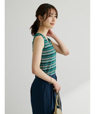 Green Parks スクエアネックニットタンクトップ Charcoal Gray