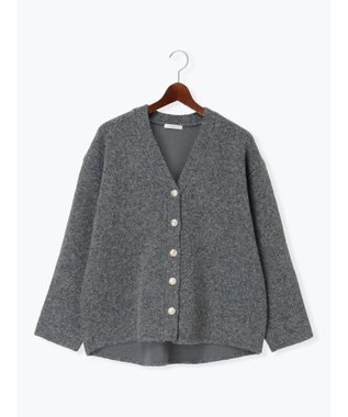 Te chichi 起毛ミドルVネックカーディガン チャコールグレー