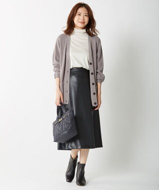 J.PRESS LADIES 【WEB限定・洗える】BARTOLOZZI ポリエステルレザーII スカート ブラック系