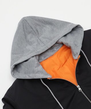 WEGO 【ユニセックス着用ITEM】2WAYフードパファーMA－1 ブラック