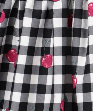 ANY KIDS 総柄 サマーワンピース ブラック×サクランボ