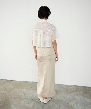 GRACE CONTINENTAL サテンストレートスカート ベージュ