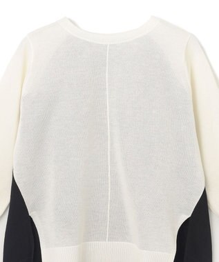 GRACE CONTINENTAL バイカラークルーニットトップ ホワイト