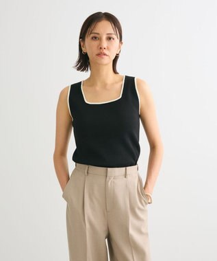 Green Parks ノースリーブスクエアニットプルオーバー Black