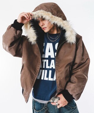 WEGO 【ユニセックス着用ITEM/MLサイズ展開】フェイクファーフードブルゾン