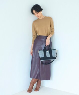 TOPKAPI 【Breath TOPKAPI】イタリアンフェルト ショルダー付 ミニ トートバッグ S チャコールグレー