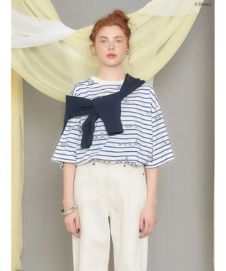 AMERICAN HOLIC 発砲プリントボーダーＴシャツ／Ｄｉｓｎｅｙ Border Ivory