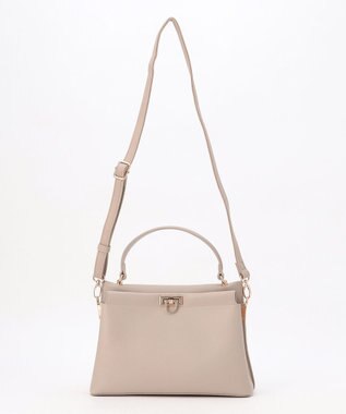 ANY SIS 【2WAY】スクエアミディトート バッグ ライトグレー