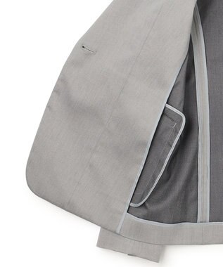 23区 S 【セットアップ対応/洗える】ストレッチシャンブレー テーラードジャケット ライトグレー系