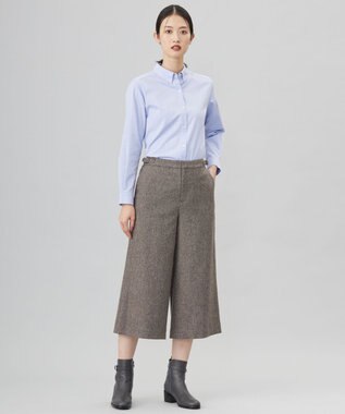 J.PRESS LADIES 【洗える】PINオックス ボタンダウン シャツ ブルー系