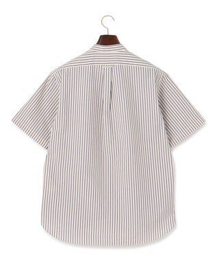 J.PRESS MEN 【KING SIZE】【クールマックス】サッカー マルチストライプ バンドカラーシャツ ベージュ系1