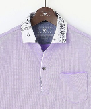 JOSEPH ABBOUD 【愛されて20年！オーガニックコットン使用】 バンダナプリント ダディ ポロシャツ ライラック系