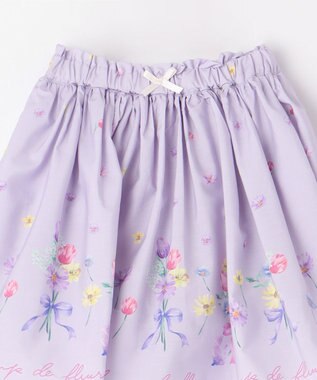 ANY KIDS フラワー ブーケ プリント スカパン ラベンダー系