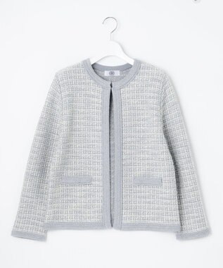 J.PRESS LADIES 【洗える】TWEED KNIT カーディガン サックスブルー系5