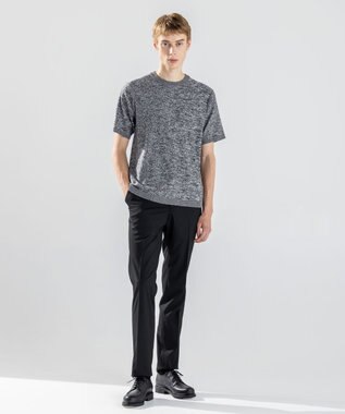 JOSEPH HOMME レクサスムリネ　クルーネック半袖ニット ライトグレー系