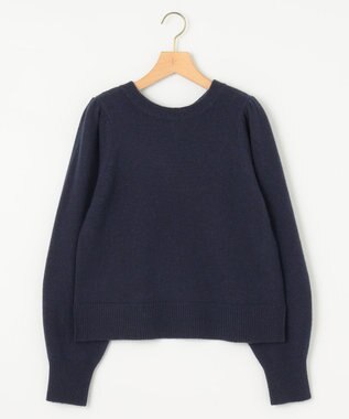 組曲 【8色展開・前後着用可】ウールカシミヤミックス パフスリーブ ニット ネイビー系