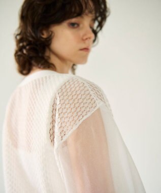 GRACE CONTINENTAL シアードルマンニットカーディガン ホワイト