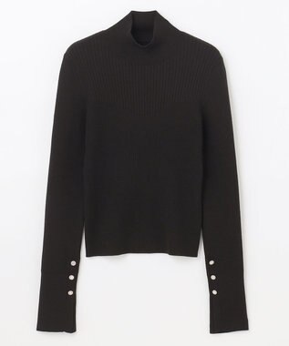 GRACE CONTINENTAL ビジューリブニットトップ ブラック