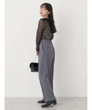 earth music&ecology ポコポコレースブラウス Black