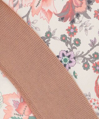 自由区 L 【アンサンブル対応・洗える】マラケシュフラワープリント半袖 ニットプルオーバー マルチ