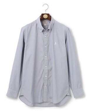 J.PRESS MEN 【WEB限定】ポプリンヘアラインJ刺繍シャツ/B.D ネイビー系1