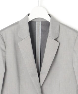 23区 S 【セットアップ対応/洗える】ストレッチシャンブレー テーラードジャケット ライトグレー系