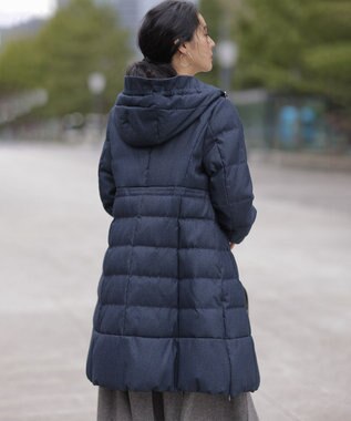 組曲 ライトタフタロング ダウン ネイビーツイード系5