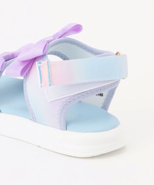 ANY KIDS リボン スポーツサンダル レインボー×ラベンダー