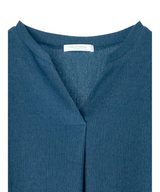 Green Parks ５分袖スキッパーカットチュニック Blue