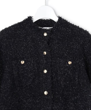 23区 【GOLD LABEL】リボンモールツイード ニットカーディガン ブラック系