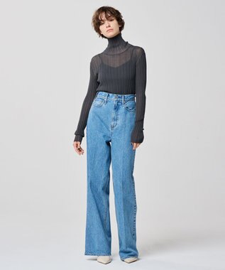 uncrave シアーニット タートルネック トップス（uncrave WHITE） ブルーグレー