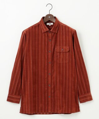 JOSEPH ABBOUD 【キングサイズ・羽織にも】コーデュロイシャツ オレンジ系