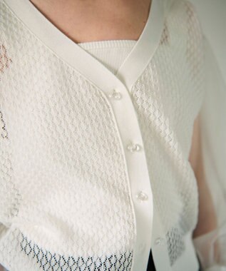 GRACE CONTINENTAL シアードルマンニットカーディガン ホワイト
