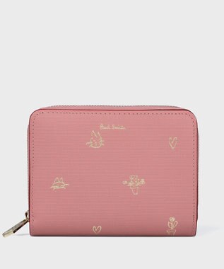 Paul Smith ミックスドゥードゥル 2つ折り財布 ピンク