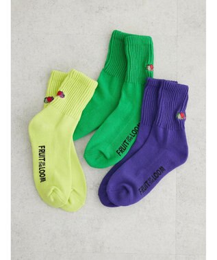 Green Parks ■別注　フルーツオブザルーム　３Ｐバック刺繍ソックス