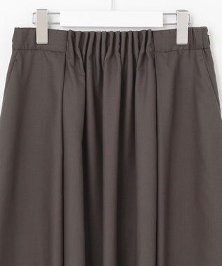 自由区 【抗菌/サスティナブル/セット着用可】EASY SET UP フレアスカート ダークブラウン系