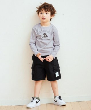 ANY KIDS アートモチーフ 長袖 Tシャツ サックスブルー×イヌ