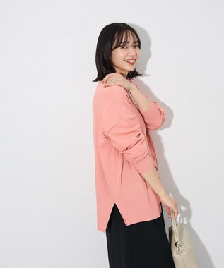 Green Parks ここちニットＶネックカーディガン Pink