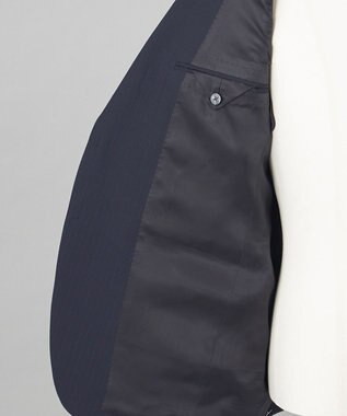 GOTAIRIKU 【オールシーズン対応】WOOL×POLYESTER ライトウェイト スーツ（ネイビーストライプ） ネイビー系1