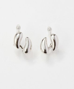 Phoebe 【痛くないシリーズ金属アレルギー対応】ダブルドロップメタルフロートライトフィットイヤリング　シルバー シルバー