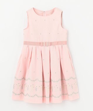 組曲 KIDS 【110-140cm】グログランアーチフラワー刺繍 ワンピース ピンク系7