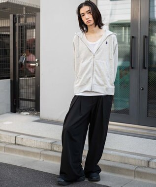 WEGO 【WEB限定/ユニセックス着用ITEM/25年秋冬新作/SMLサイズ展開】別注U.S.POLO ASSN.　ZIPパーカー 杢グレー