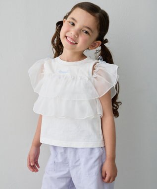 ANY KIDS 【新色追加】3WAY フリルドッキングTシャツ オフホワイト