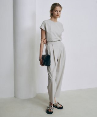 ICB L 【接触冷感・UVカット・防シワ・洗える】 アトラストリコット テーパードパンツ トープ系