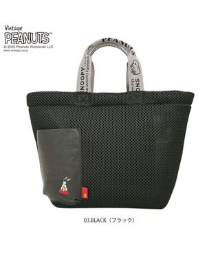 ROOTOTE 8433【スヌーピー】IP.デリ.ウエッファ.ピーナッツ-0K 03：ブラック