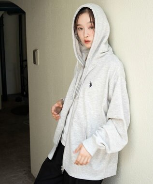 WEGO 【WEB限定/ユニセックス着用ITEM/25年秋冬新作/SMLサイズ展開】別注U.S.POLO ASSN.　ZIPパーカー 杢グレー