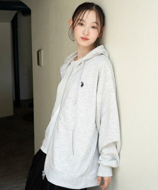 WEGO 【WEB限定/ユニセックス着用ITEM/25年秋冬新作/SMLサイズ展開】別注U.S.POLO ASSN.　ZIPパーカー 杢グレー