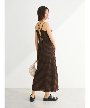 Green Parks カップ付きフリル生地キャミワンピース Brown