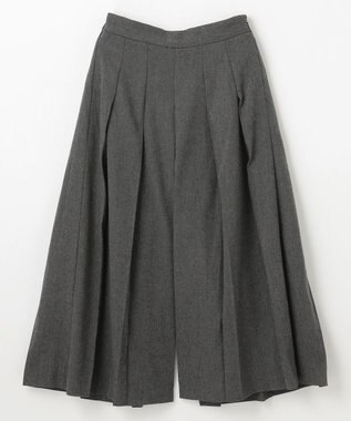 ANY 【手洗い可/ウエストゴム】タックワイドパンツ チャコール