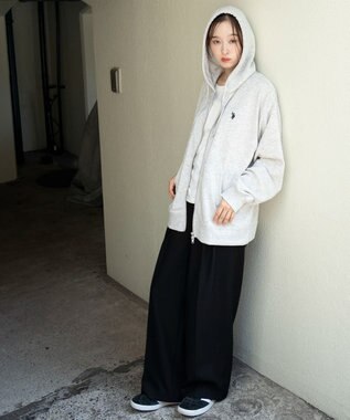 WEGO 【WEB限定/ユニセックス着用ITEM/25年秋冬新作/SMLサイズ展開】別注U.S.POLO ASSN.　ZIPパーカー 杢グレー